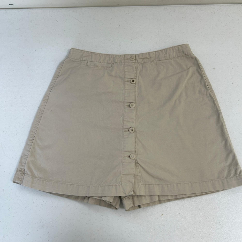 White Stag Stone Khaki Button Front Cotton Skort Womens Size 10 WS513794